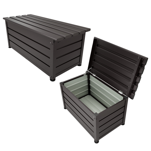 【サイズB 90cm 115L】物置 屋外 収納ベンチ 収納ボックス アルミ・カラー鋼製 ベンチストッカー 収納庫 小型 置き配 ストッカー KU682拍卖