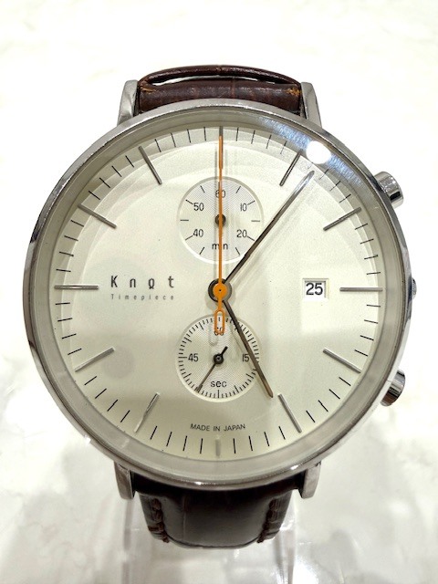 ●H7-11-56 稼働品 メンズ腕時計 クォーツ クロノグラフ Knot ノット CC-39 本体のみ拍卖