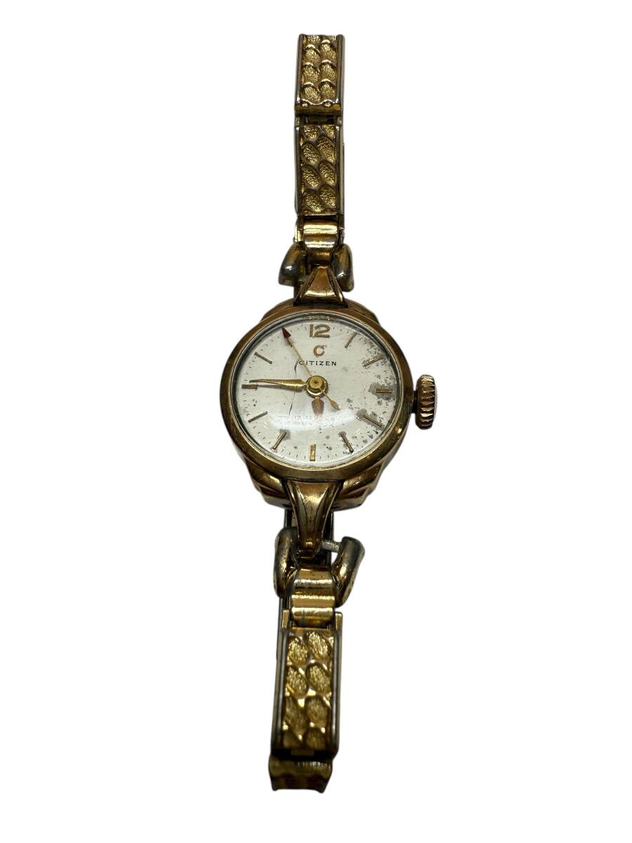 ●H7-11-20『中古 稼動品』CITIZEN シチズン 3針 17 JEWELS ジュエルズ 金 ゴールド 14K 40 MICRONS GOLD FILLED 手巻き アンティーク拍卖