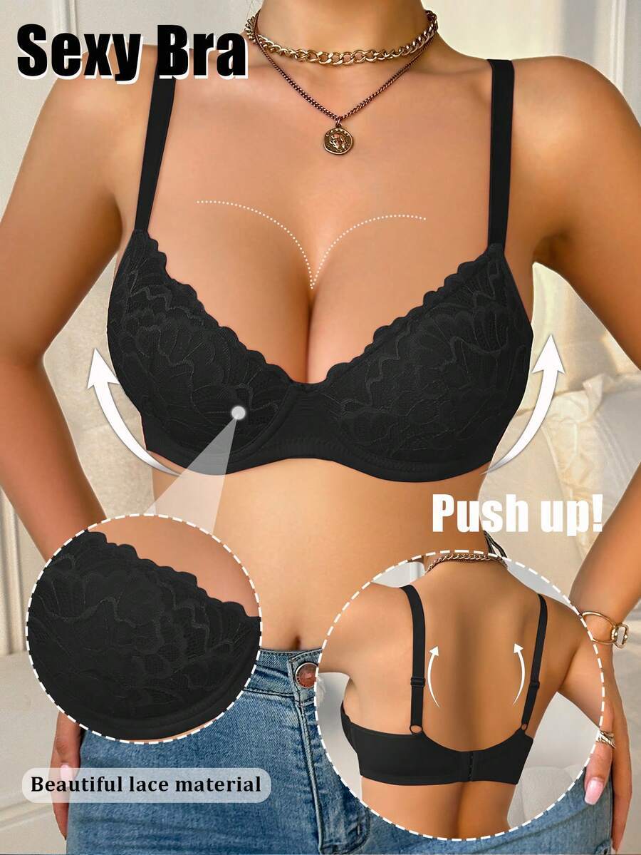 インティメート ブラジャー 女性用 セクシーなアンダーワイヤー付きレースブラレット拍卖