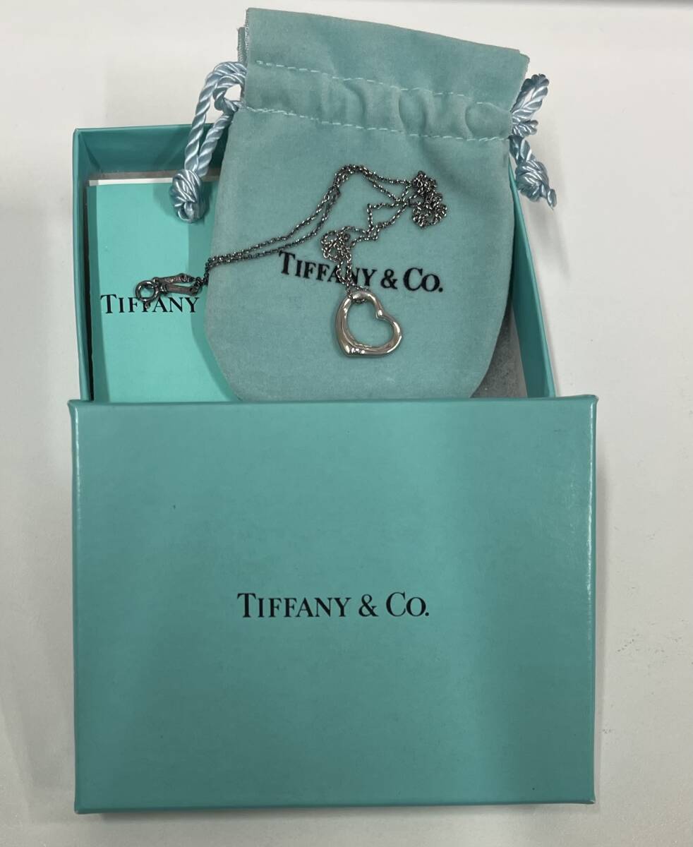 Tiffany & Co. ティファニー ネックレス オープンハート アクセサリー シルバー 925 SV 保管品 注目99円スタート拍卖