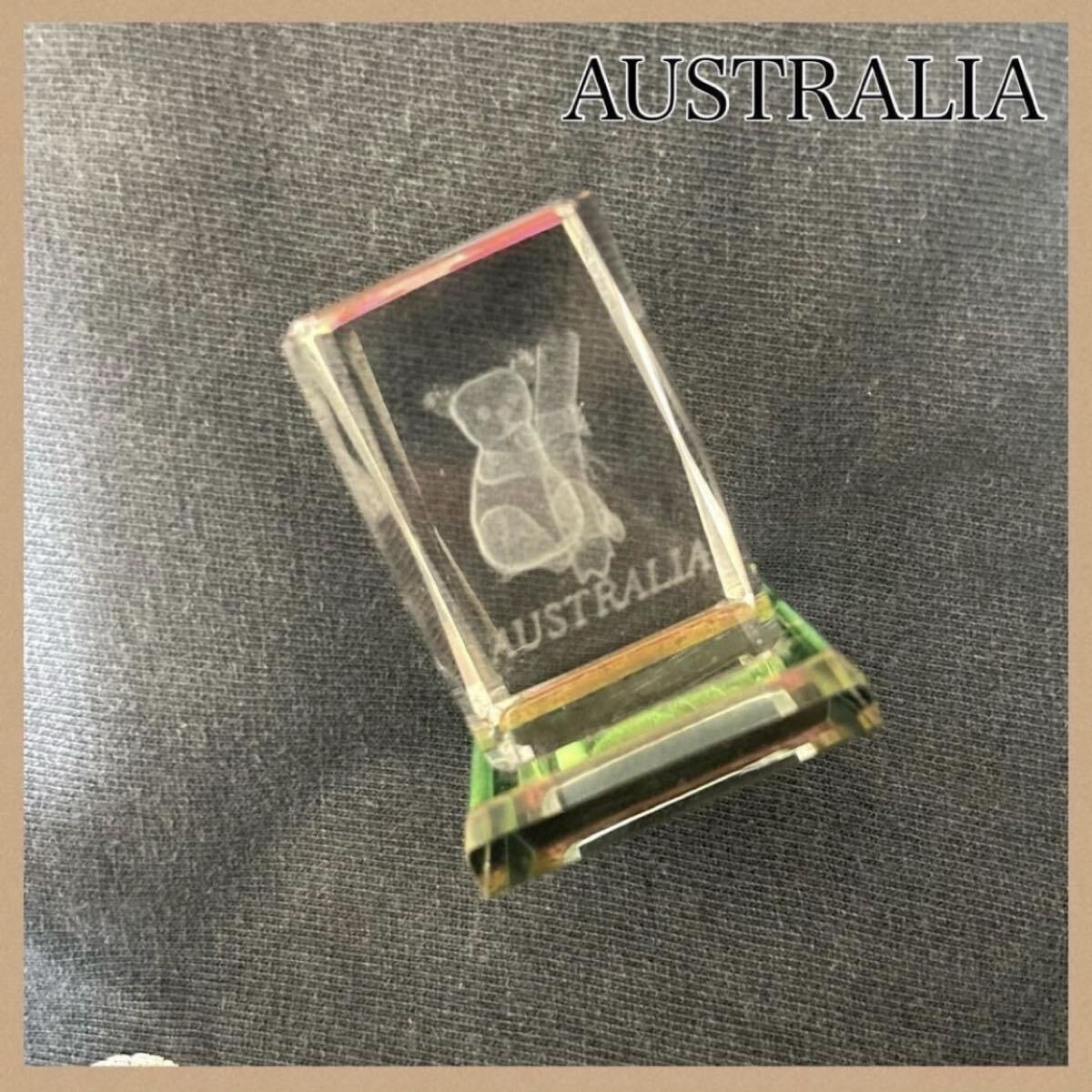 コアラクリスタルキューブ オブジェ 置物 オーストラリア レーザー彫刻 3D拍卖