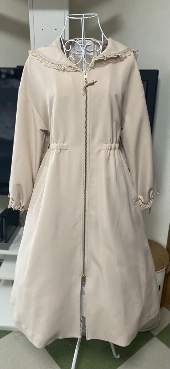 未使用品近いLIZLISA コート セーラーカラー リボン ハート 切替え レース拍卖
