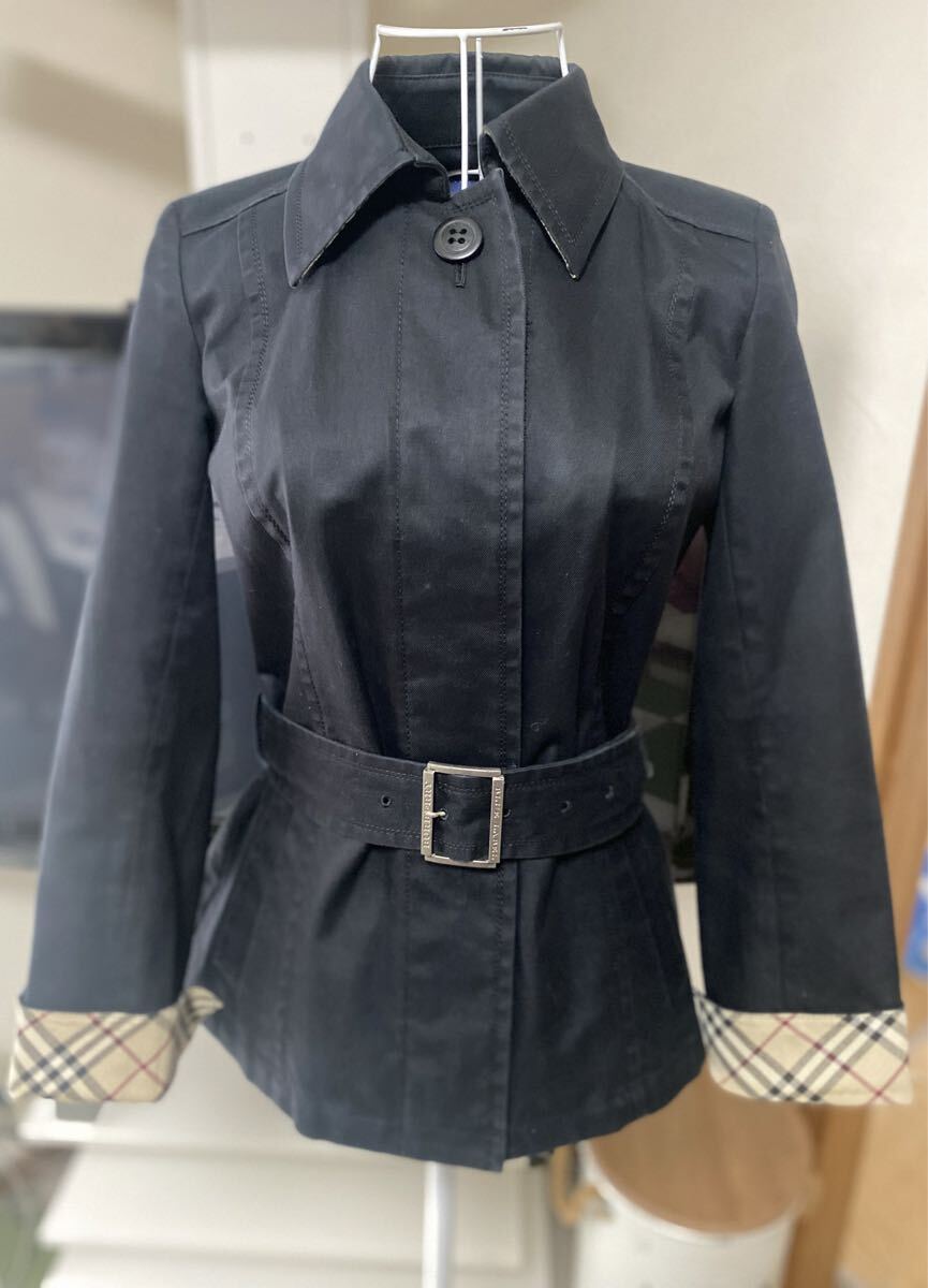 BURBERRY BLUE LABELバーバリーブルーレーベル ショートトレンチコート ベルト付き ノバチェック拍卖