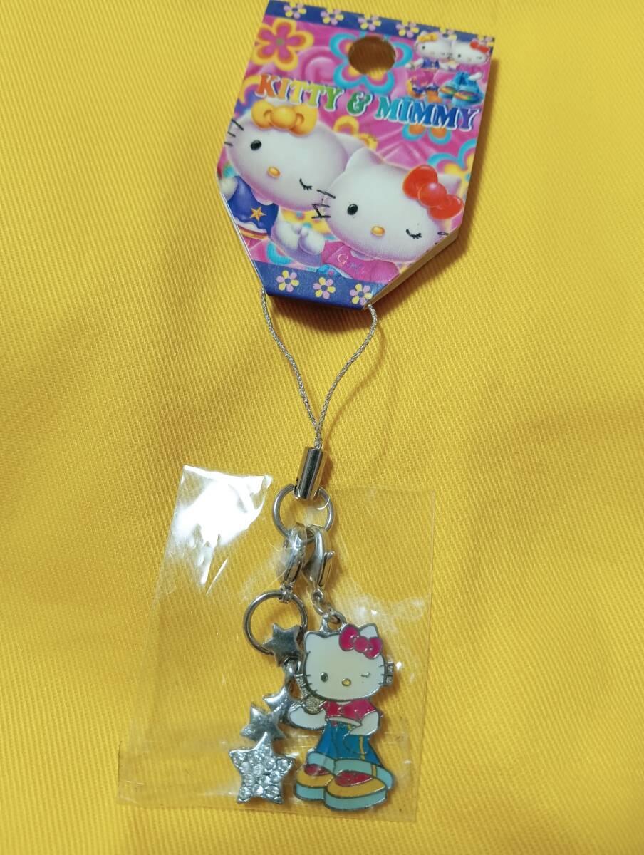 ★サンリオ★キティ★ラインストーンストラップ★星★2004年★拍卖