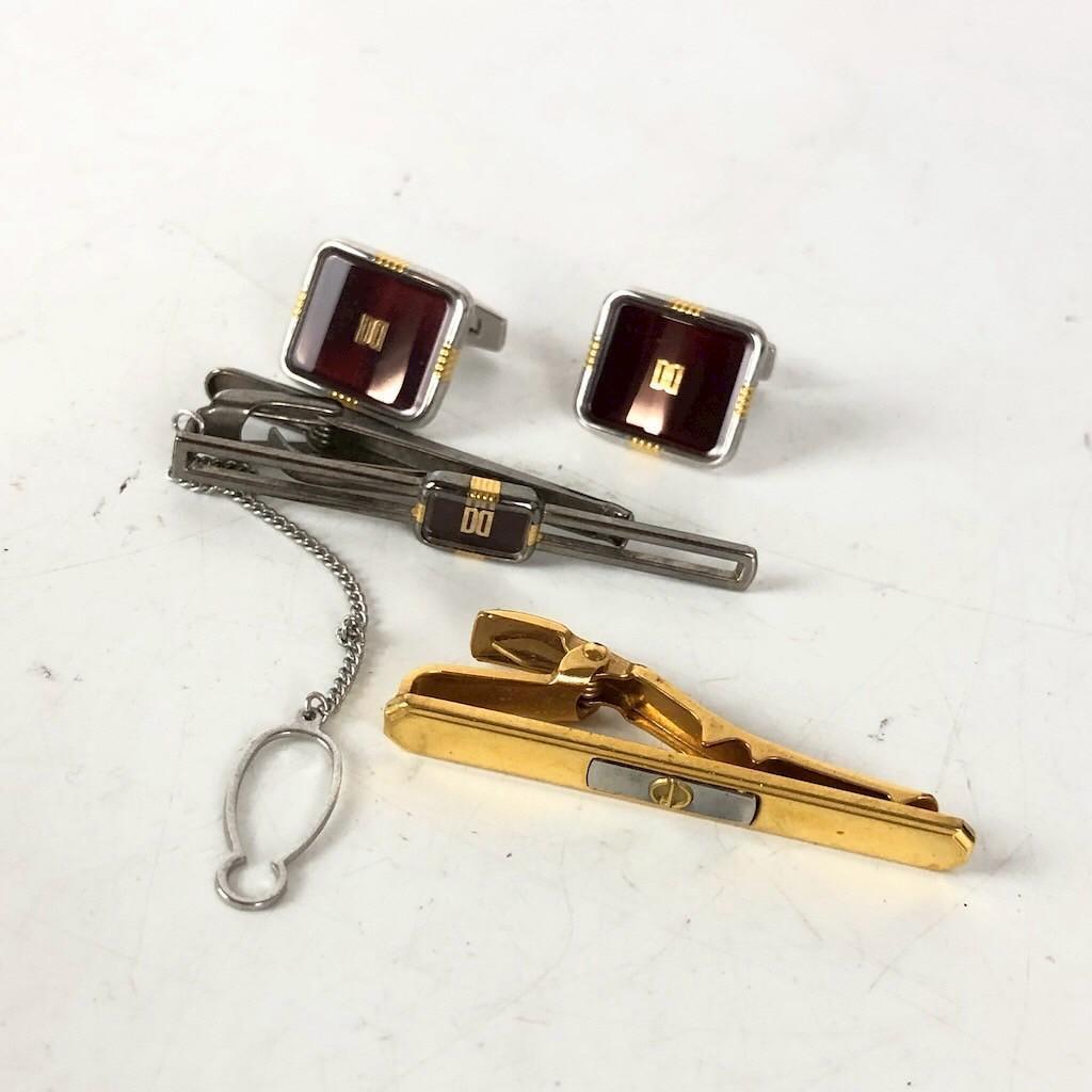 DUNHILL ダンヒル カフリンクス&ネクタイピン 3点セット ヴィンテージ スーツ ビジネス メンズ ファッション ブランド拍卖