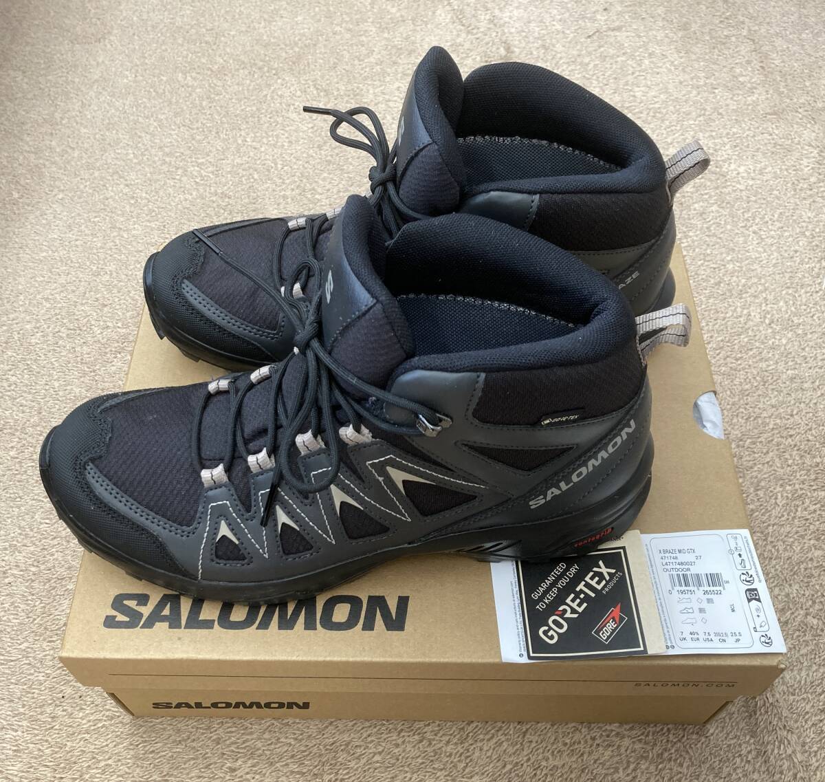 SALOMON X BRAZE MID GTX 25.5★試着程度 ゴアテックス拍卖