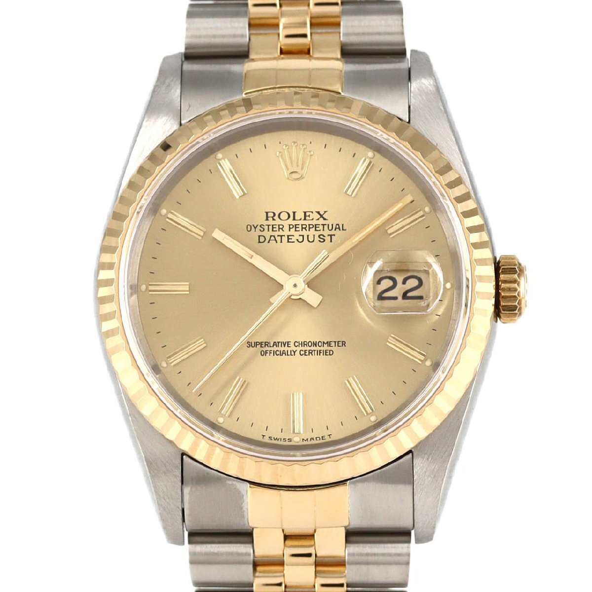 ロレックス デイトジャスト 16233 SSxYG 自動巻 S番拍卖