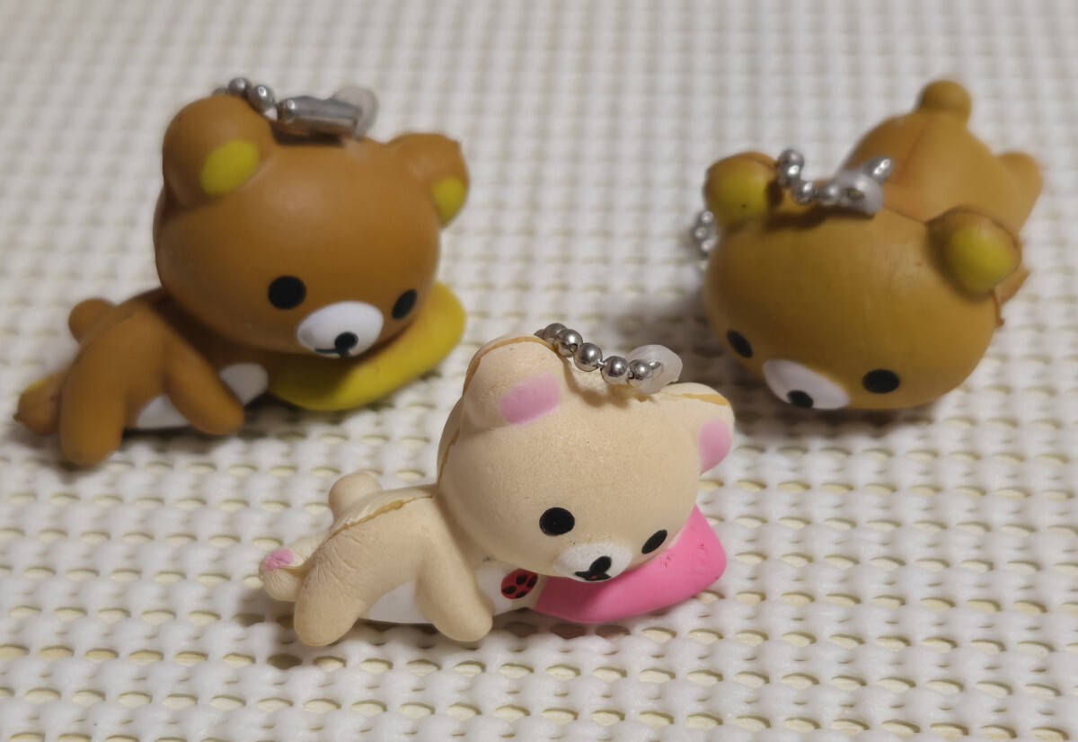 ★リラックマ&コリラックマ★むにむにスクイーズマスコット★ボールチェーン★3点セット拍卖