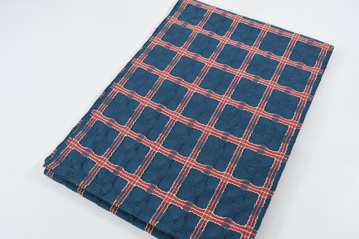 袋名古屋帯 チェック柄 帯丈348cm ★着物屋 ne-16522 桜庭呉服店拍卖