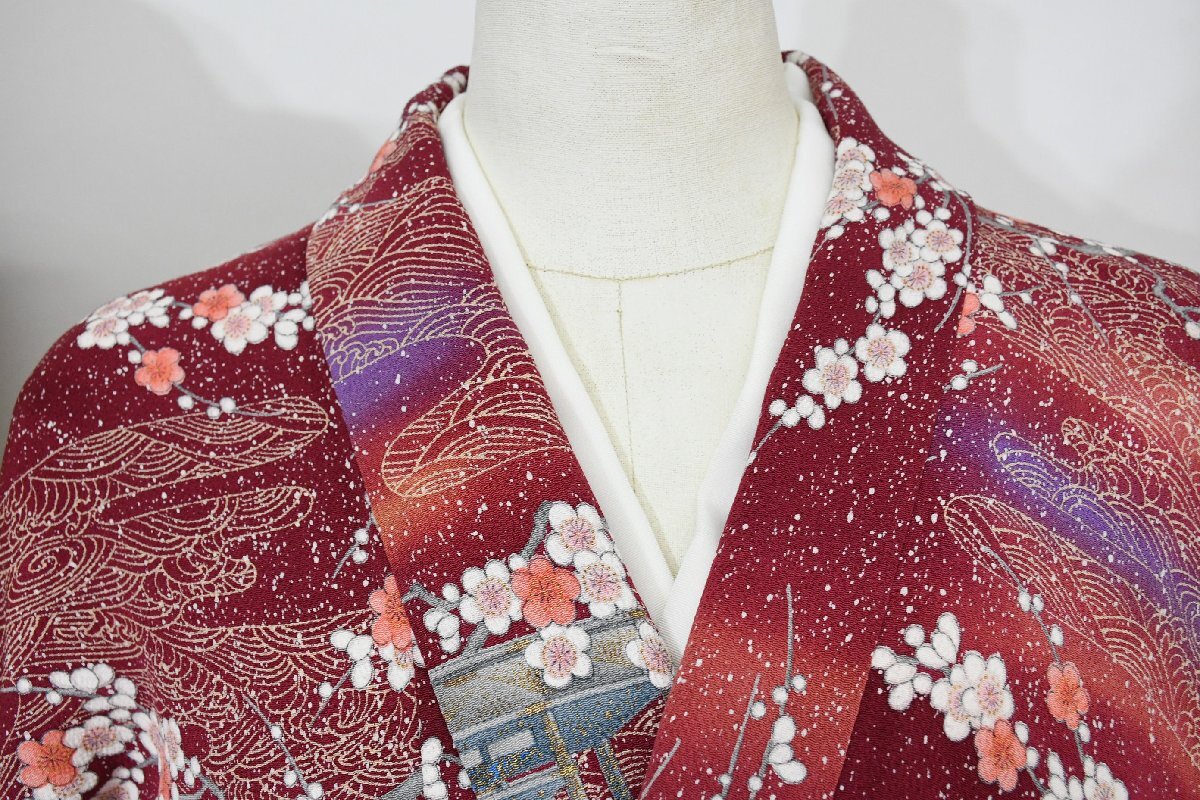 小紋 着物 袷 茶道具 野店 花見 宴 身丈160cm 裄丈65.5cm ★ kb-7505 桜庭呉服店拍卖