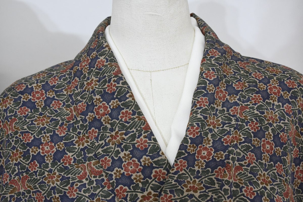 小紋 着物 袷 網目文様 ボタニカル 蔓 蔦 身丈152cm 裄丈64cm ★ kb-7473 桜庭呉服店拍卖