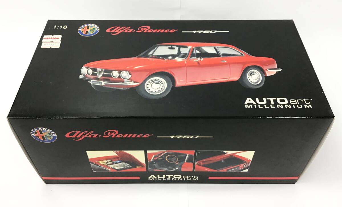 未使用 AUTO Art 1/18アルファロメオ 1750 赤/レッド ミニカー 車 乗用車 コレクション オートアート alfa romeo拍卖