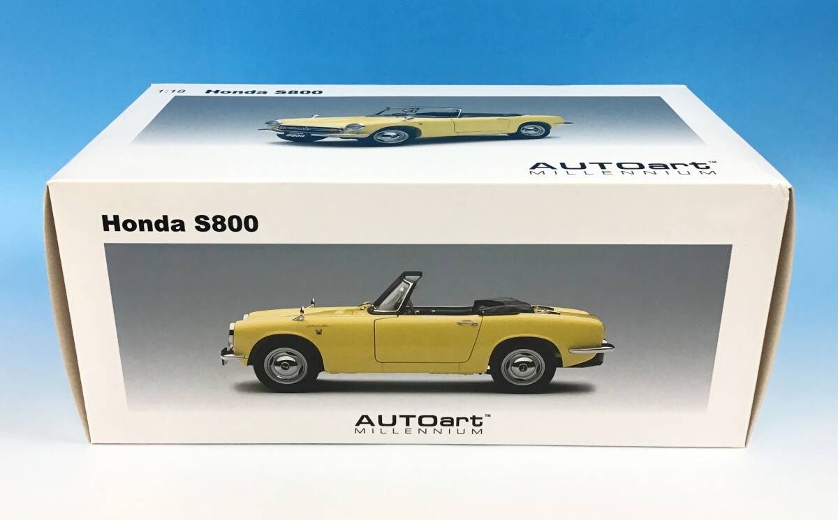 未使用 AUTOart MILLENNIUM 1/18 Honda S800 /イエロー ミニカー 乗用車 ホンダ エスハチ オートアート 73277拍卖