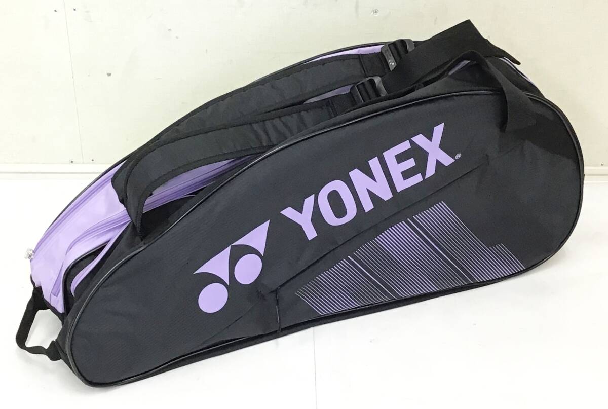 使用頻度少 ヨネックス ラケットバッグ 6本収納 リュック付き バドミントン テニス 黒/ブラック ラベンダー BAG2332R かばん YONEX拍卖