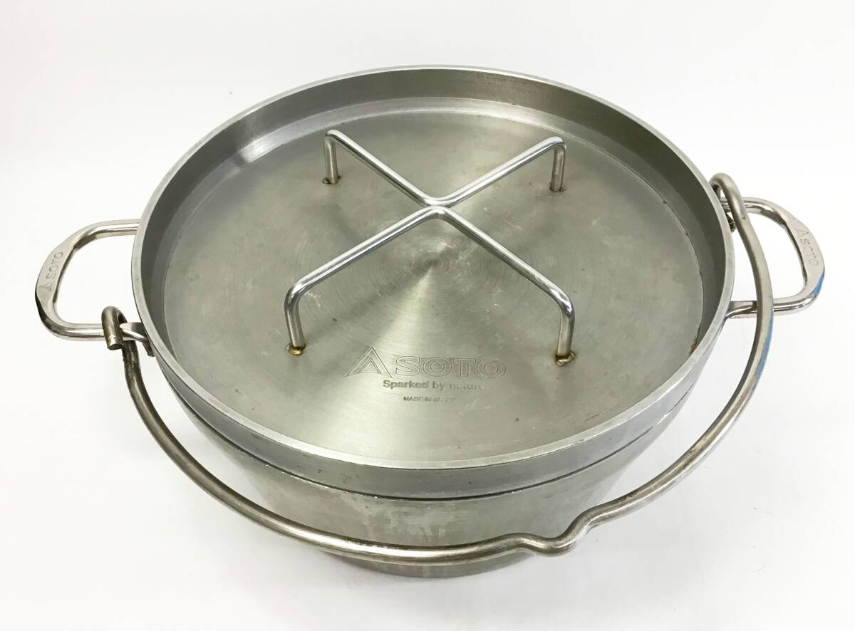 SOTO 10インチ ステンレス ダッチオーブン 容量約5L 本体 底網付き キャンプ アウトドア 用品 調理器具 鍋 両手拍卖