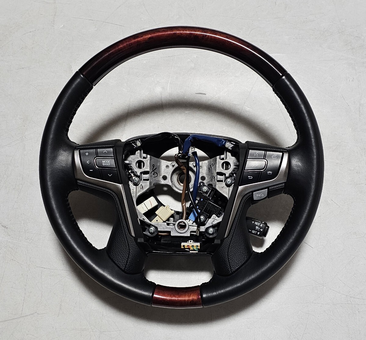 トヨタ クラウンマジェスタ・GWS214 純正 ステアリングホイール/ハンドル ウッドレザー ステアリングスイッチ・ヒーター付 美品 AWS215拍卖