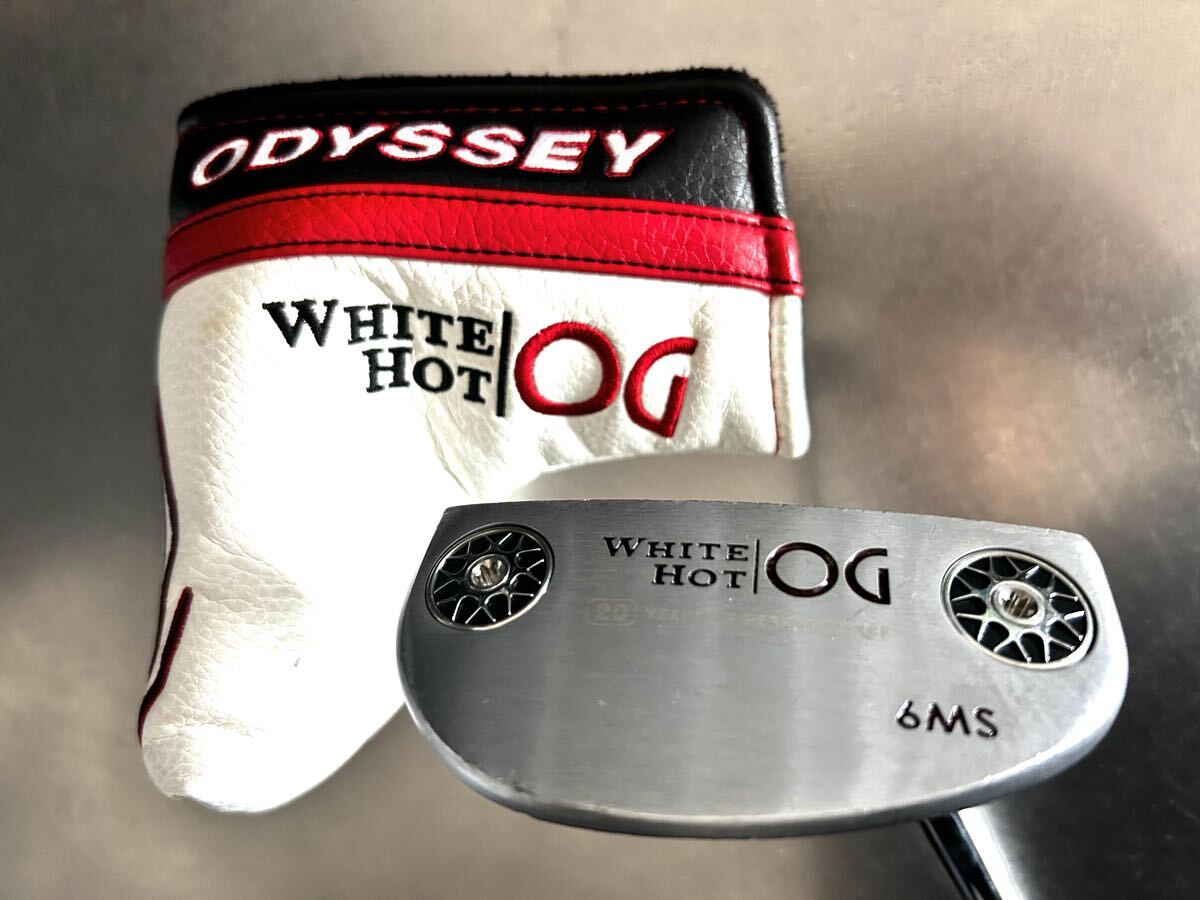 ★ 人気モデル! オデッセイ WHITE HOT OG #6MS ホワイトホット パター 33インチ ヘッドカバー付★拍卖