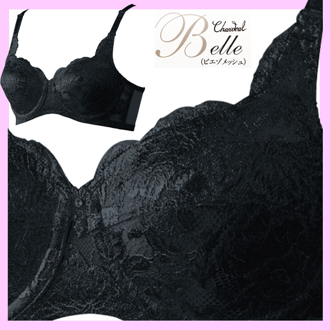 定価26400円 シャンデール ベル 最高級補正下着 ブラジャー ブラック C85 美バストライン リバーレース 新品_mm1(検マルコ シャルレ拍卖