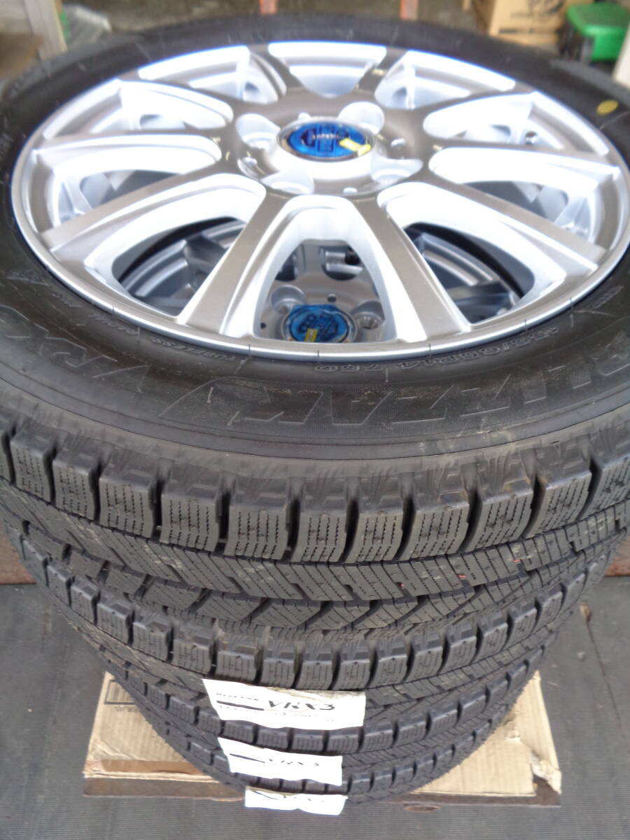 S399 未使用1セットのみ BSブリザックVRX3 155/65R14+アルミホイール 14×4.5J 100-4H 45 軽自動車用 新品4本セット拍卖