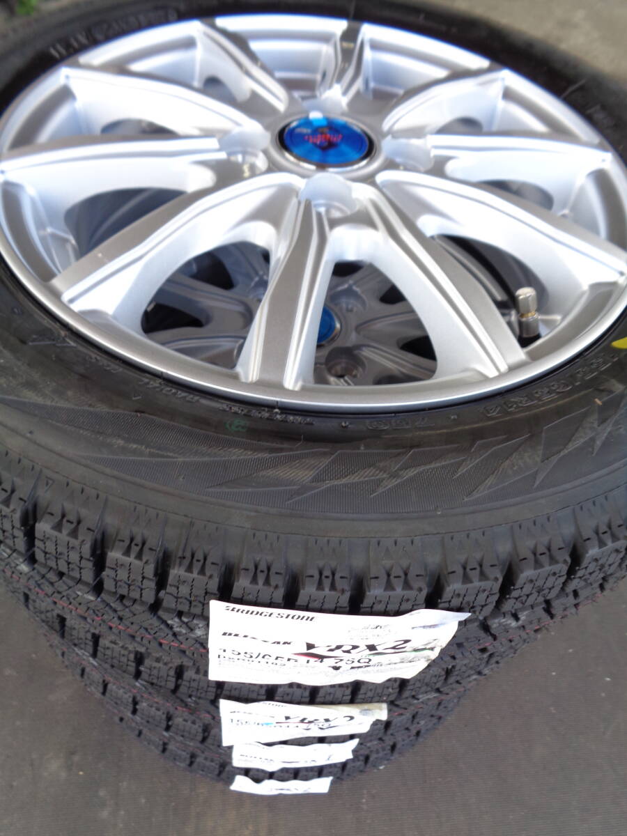 S402 1円スタート!未使用 BSブリザックVRX2 155/65R14+アルミホイール 14×4.5J 100-4H 45 軽自動車用 新品4本セット拍卖