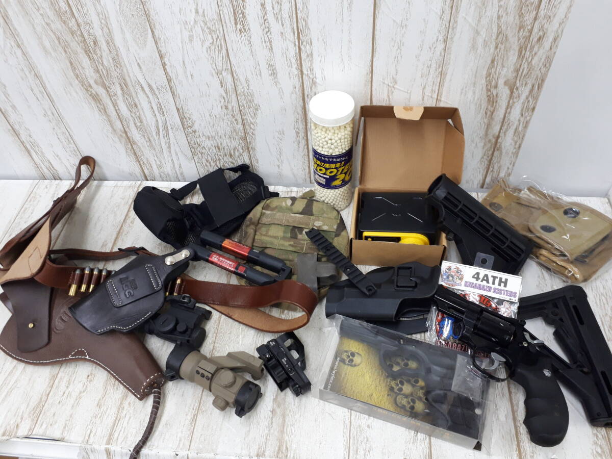 Hf6789-112♪【送料未定】ジャンク ミリタリー ガン マガジン スコープ BB弾 他 色々 まとめ売り拍卖