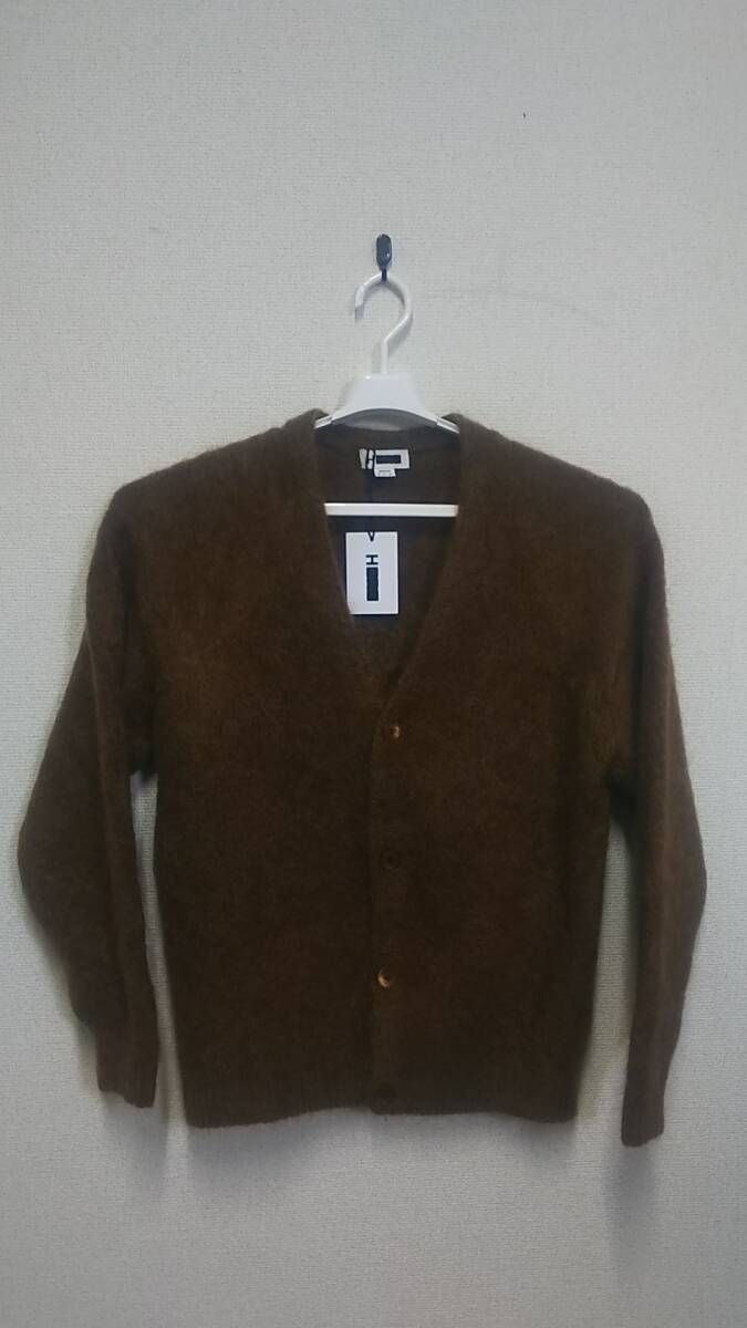 C7622-169♪【80】H Beauty&Youth シャギーモヘア Vネックカーディガン Mサイズ ブラウン拍卖
