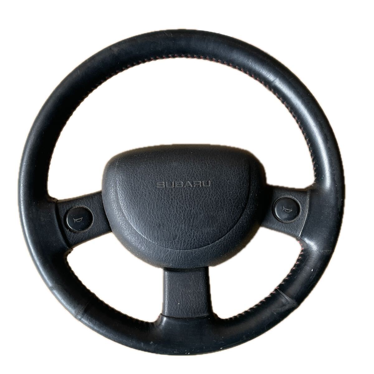 【希少】★当時物★スバル純正★ヴィヴィオRXレザーステアリング★サンバーディアスクラシック流用★拍卖
