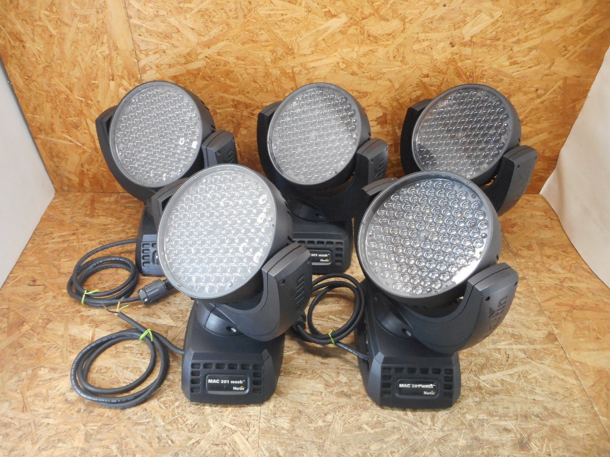 ◎ジャンク Martin MAC301 Wash LEDムービングヘッドウォッシュライト スタジオ コンサート ステージライト 5台セット 現状品◎L-609拍卖