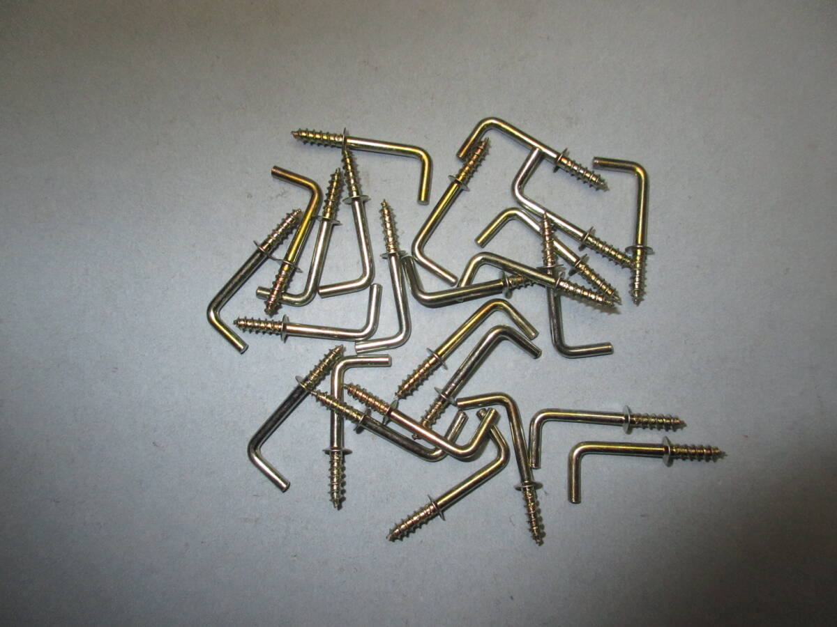 20mm/洋折/洋折釘/折釘/スクリューフック/L型フック/25本セット拍卖