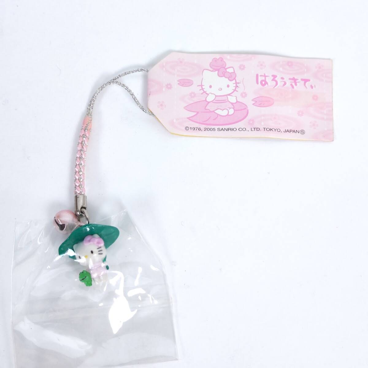 ハローキティ 根付け 雨の和み カエル 葉っぱ 2005年 蓮の葉 傘 蛙 ご当地 Hello Kitty サンリオ Sanrio ストラップ拍卖