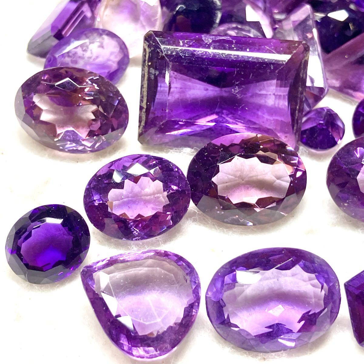〔天然アメジストおまとめ500ct〕d 約100g ルース 裸石 宝石 ジュエリー jewelry アメシスト amethyst w1ま114拍卖