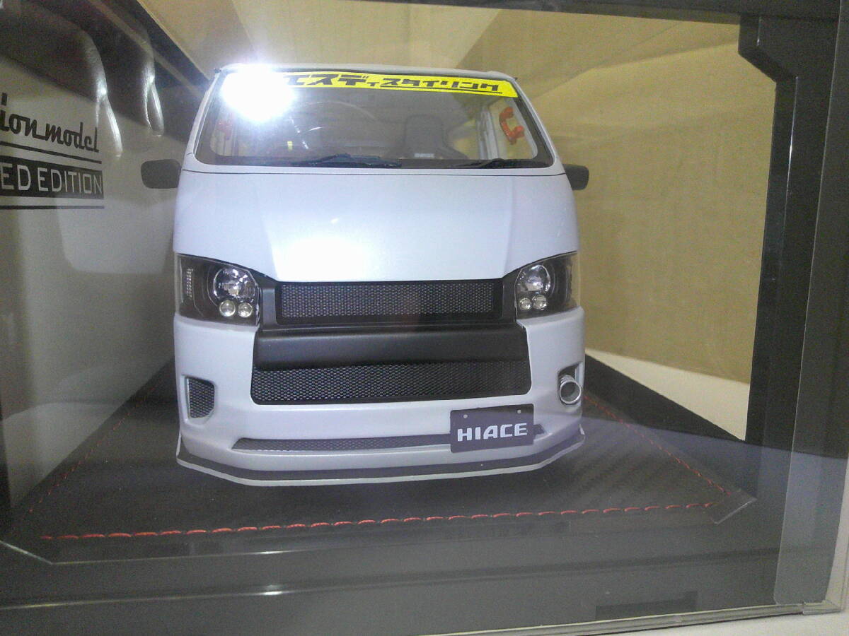 イグニッションモデル 限定 T・S・D WORKS TOYOTA HIACE MATTE GRAY WITH ROOF RACK 1/18 IG2802 TSD トヨタ ハイエース ルーフラック 拍卖