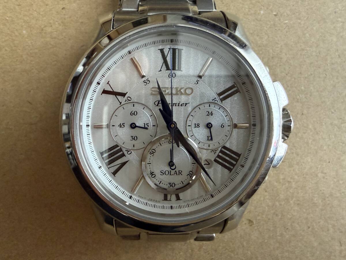 SEIKO premier セイコー プルミエ ソーラー V175-0EH0 国内未発売 海外モデル クロノグラフ メンズ腕時計拍卖