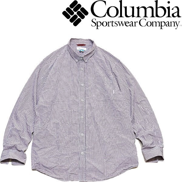 1点物◆コロンビアXLビッグサイズ長袖チェックシャツ古着メンズレディースOKアメカジ90sストリート/スポーツ中古ブランド長袖ロンT赤362059拍卖