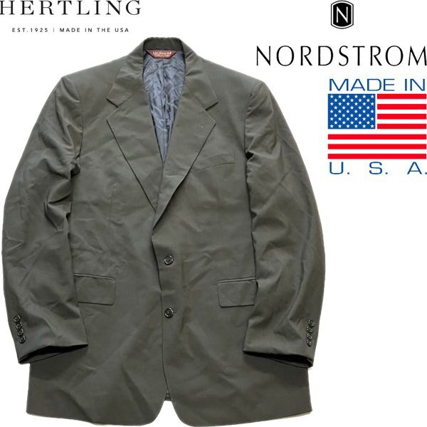 1点物◆USA製ビンテージ90sノードストローム深緑テーラードジャケット古着42メンズXXLレディースOKアメカジ90s中古ブランドブレザー362356拍卖