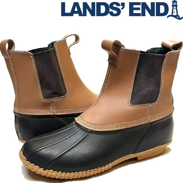 1点物◆ランズエンド長靴ビーンブーツ茶ラバーシューズ古着11メンズ29レディースOKアメカジ90sストリート/スポーツ登山ブランド革靴362410拍卖