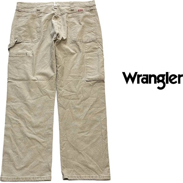 1点物◆ラングラーWRANGLER茶ペインターパンツ古着メンズ38XXLレディースOKアメカジ90sストリート/ワークパンツビッグサイズジーンズ362425拍卖