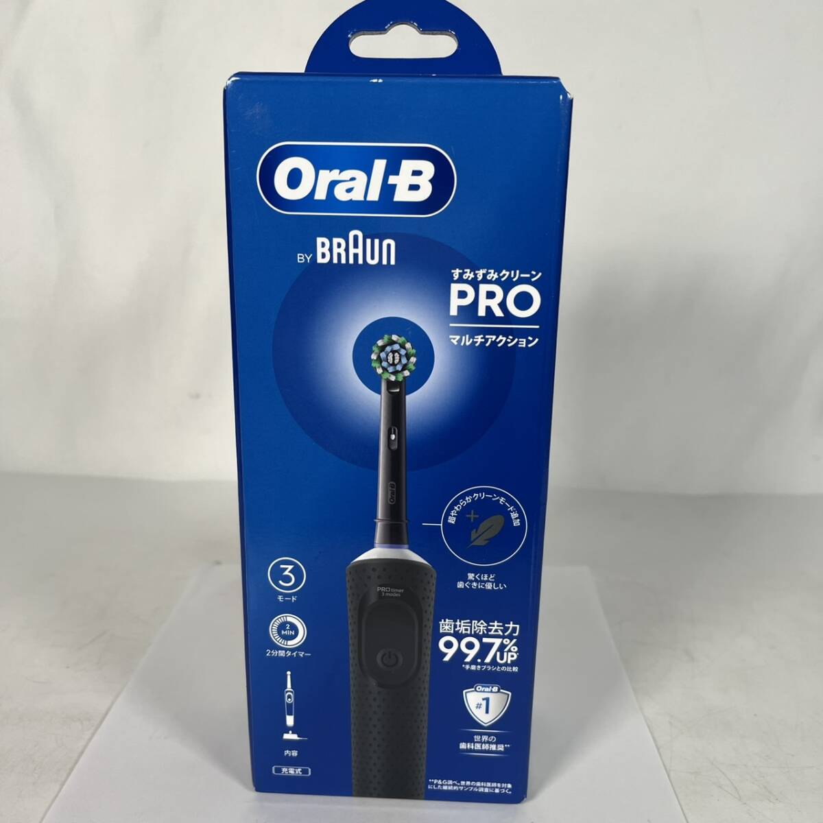 新品未開封品 BRAUN ブラウン Oral-B すみずみクリーンPRO マルチアクション D103.413.3 BK ブラック T7K1303拍卖