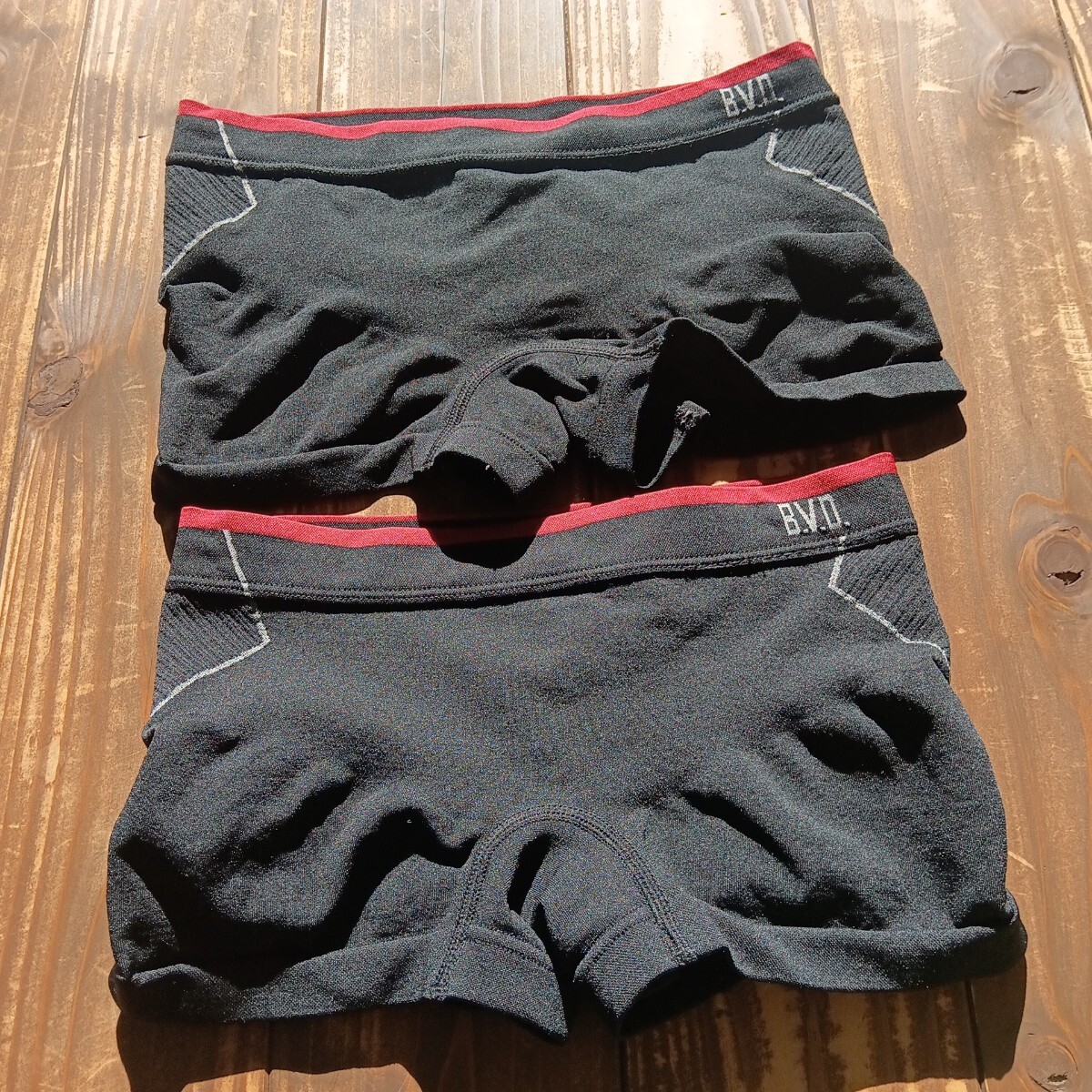 BVD スポーツショーツ レディースM2枚 ブラック ボクサーショーツ ローライズ拍卖