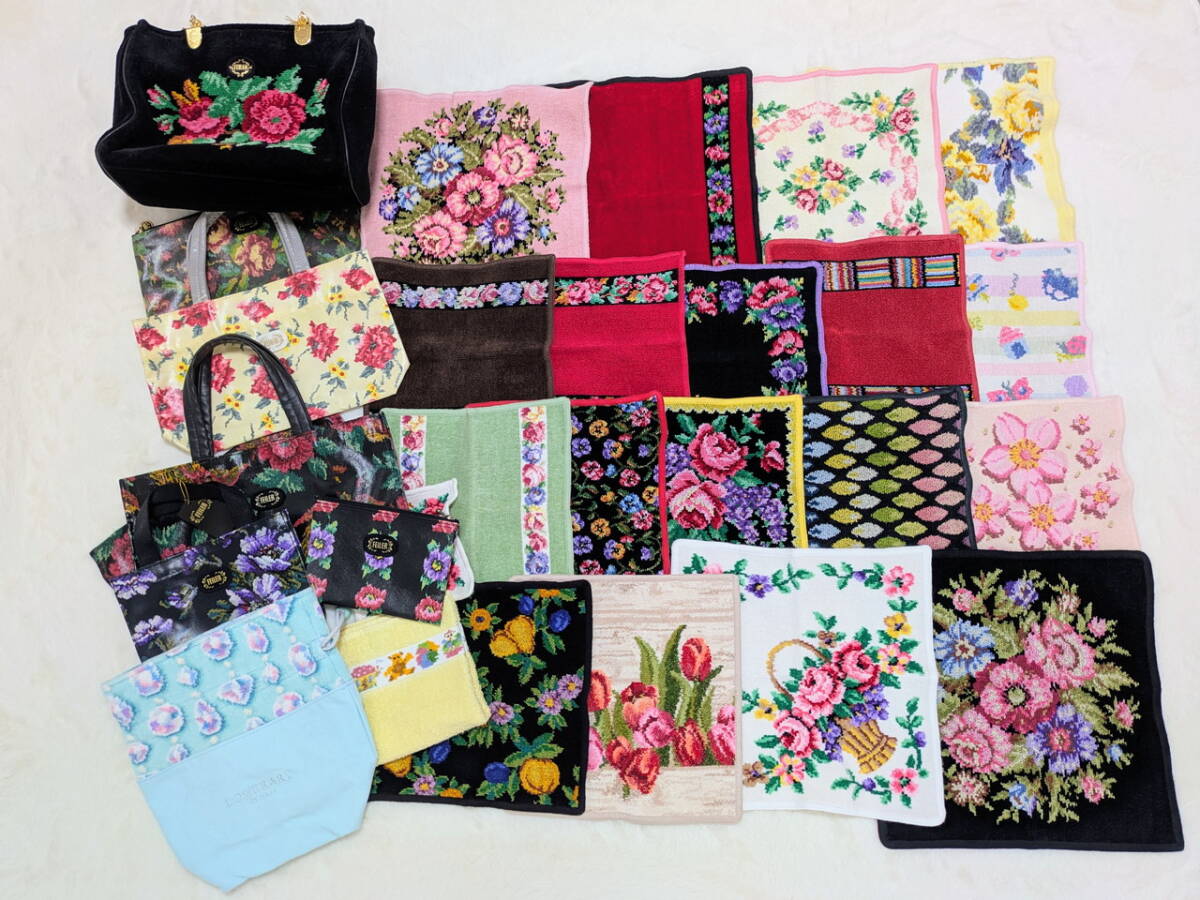 【27点 1円スタート】FEILER フェイラー バッグ ポーチ ロイヤルコペンハーゲン タオル シェニール パイル ハンカチセット 大量 まとめ拍卖