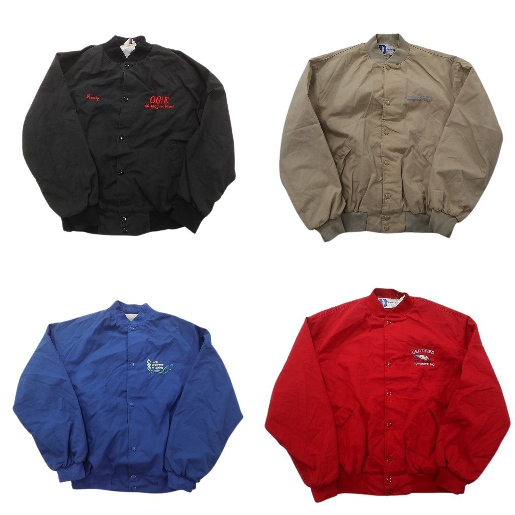 古着卸 まとめ売り USA製 スタジャン ジャケット 4枚セット (メンズ XL ) ダンブルック ウェスターク ワンポイント NC6712 1円スタート拍卖