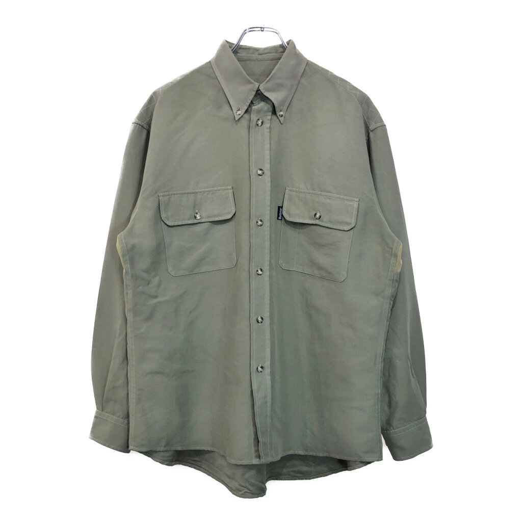 Barbour バブアー ボタンダウン 長袖シャツ カーキ(メンズ L相当)中古 古着 U5024 1円スタート拍卖