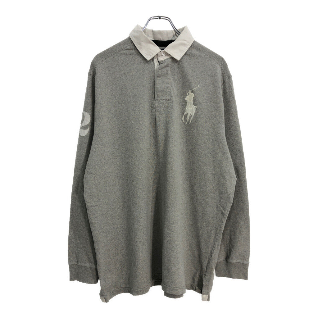 Polo by Ralph Lauren ポロ ラルフローレン ラガーシャツ グレー(メンズ L)中古 古着 U6038 1円スタート拍卖