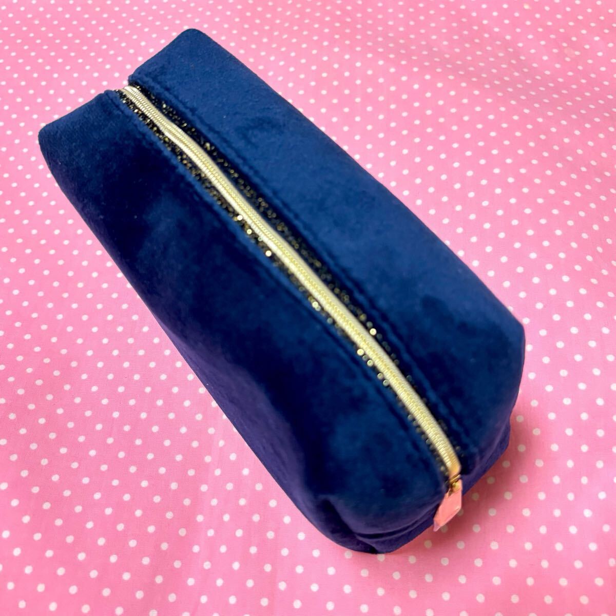 新品 ディオール Dior ポーチ ネイビー ブルー 紺 コフレ ベロア ネイビー 化粧ポーチ拍卖