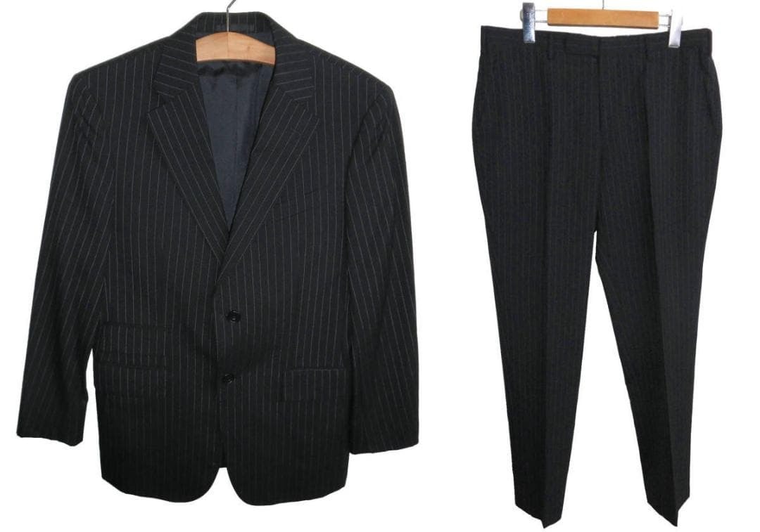 バーバリーブラックレーベル ストライプスーツ 上下セット L拍卖