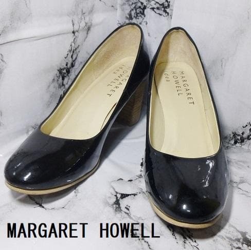 【美品】MARGARET HOWELL マーガレットハウエル☆パンプス☆24.5cm☆黒☆拍卖