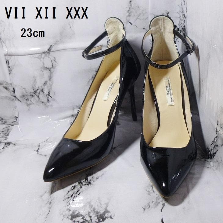 【美品】VII XII XXX セブントゥエルブサーティ☆パンプス☆23cm☆黒☆拍卖