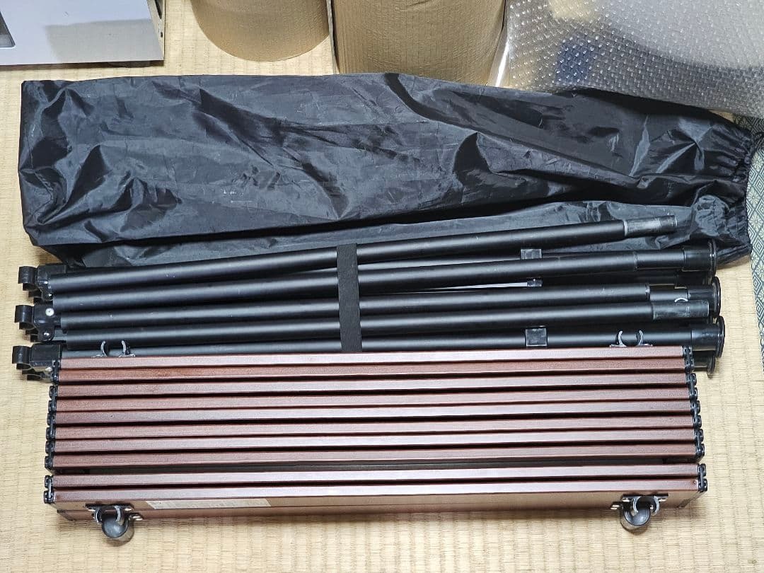 BUNDOK アルミロールテーブル(木目)拍卖