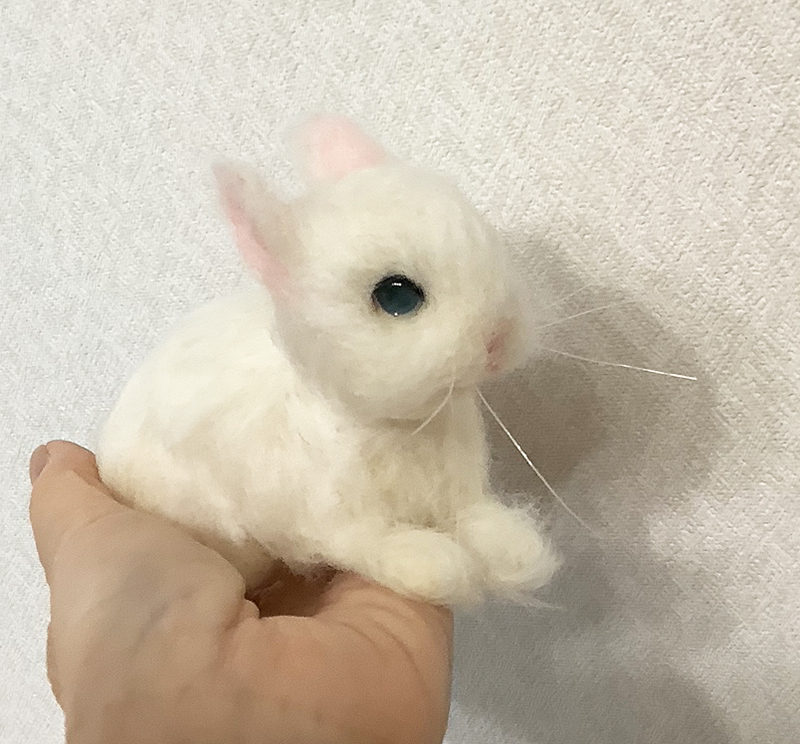 白い子ウサギ*羊毛フェルト*ハンドメイド*うさぎ拍卖
